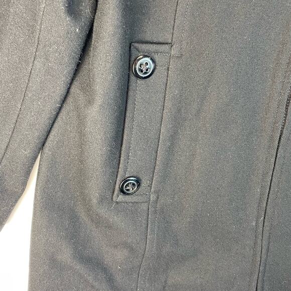 Esprit Women’s Winter Coat Mid Length Wool Blend With Hood Black XL - Picture 4 of 9